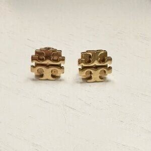 Tory Burch Gold Logo Stud Earrings